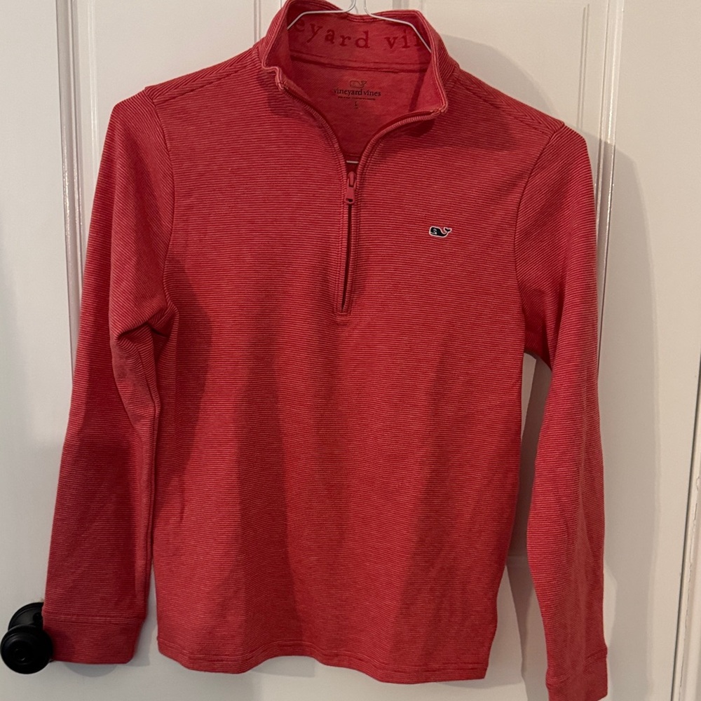 Vineyard Vines Coral Quarter-Zip Pullover